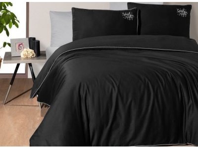 Постельное белье First Choice - Dark Timeless Black (Турция), евро комплект
